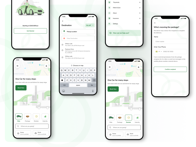 Cab Service Mobile App UI Kit